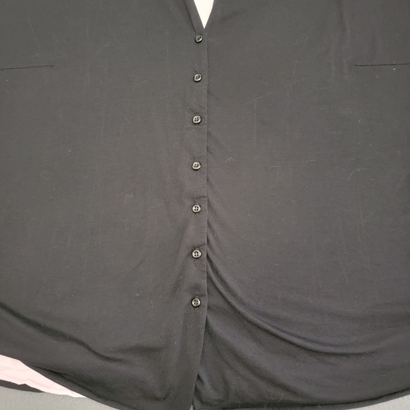 Soft Surroundings Black Pink Peek-a-boo Layered Soft Knit Button-up Cardigan XL - Picture 5 of 12